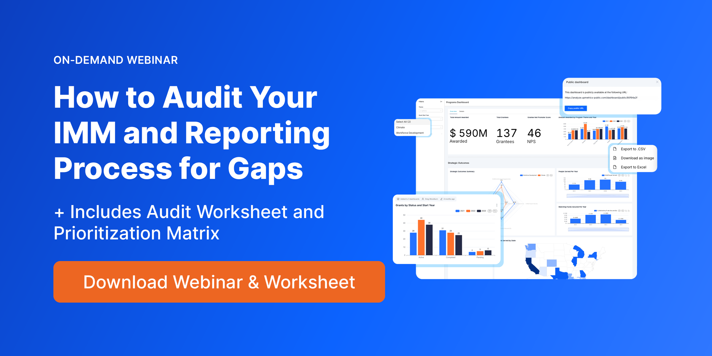 Click to access the free “How to Audit Your IMM and Reporting Process for Gaps” webinar and worksheet.
