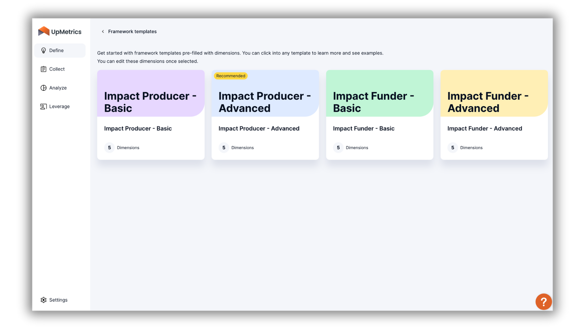 UP 3.0 ‘Define’ Update: Impact Types, Pathways & New Templates