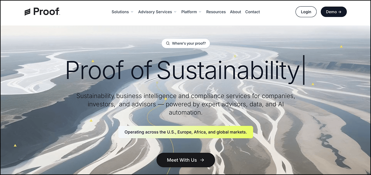 Proof’s homepage