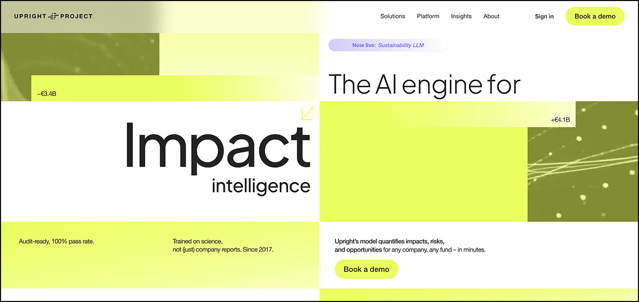 The Upright Project’s homepage